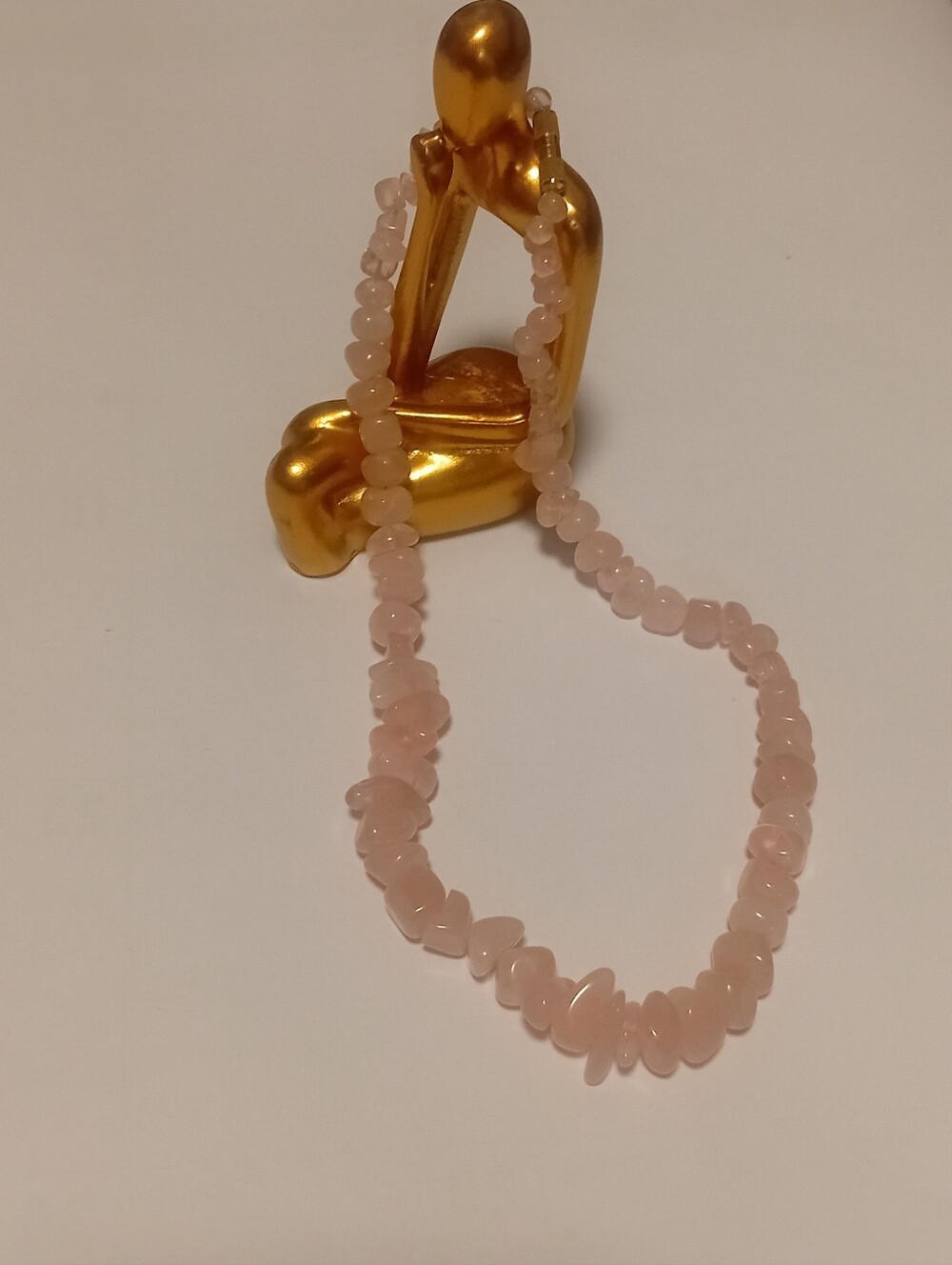 Rose Quartz Chip Necklace - Pink Beaded Women’s Jewelry